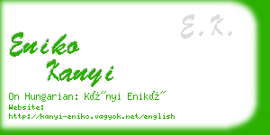 eniko kanyi business card